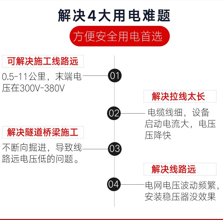 隧道施工升壓降壓器，解決4大用電難題